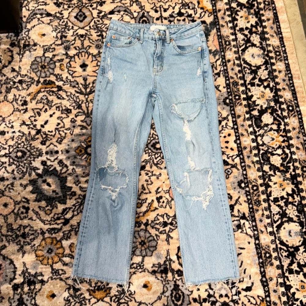 Topshop Straight Leg Crop Jeans